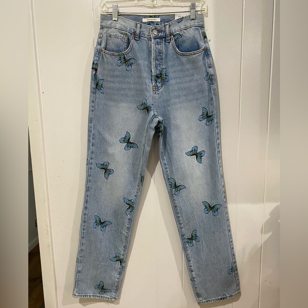 🦋 NWT Pacsun Dad Jean with Butterflies Stamps 🦋